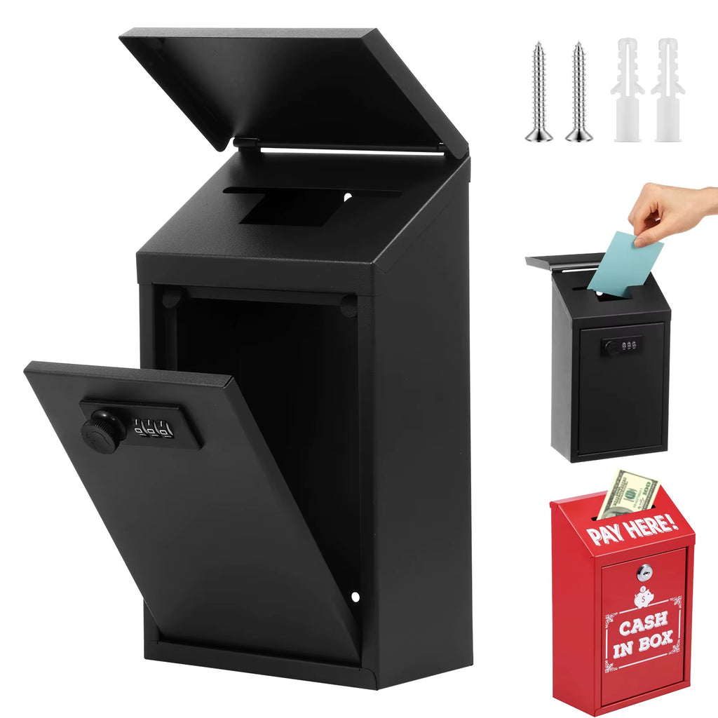 Wall Mounted Locking Metal Drop Box with Combination Lock – image 2