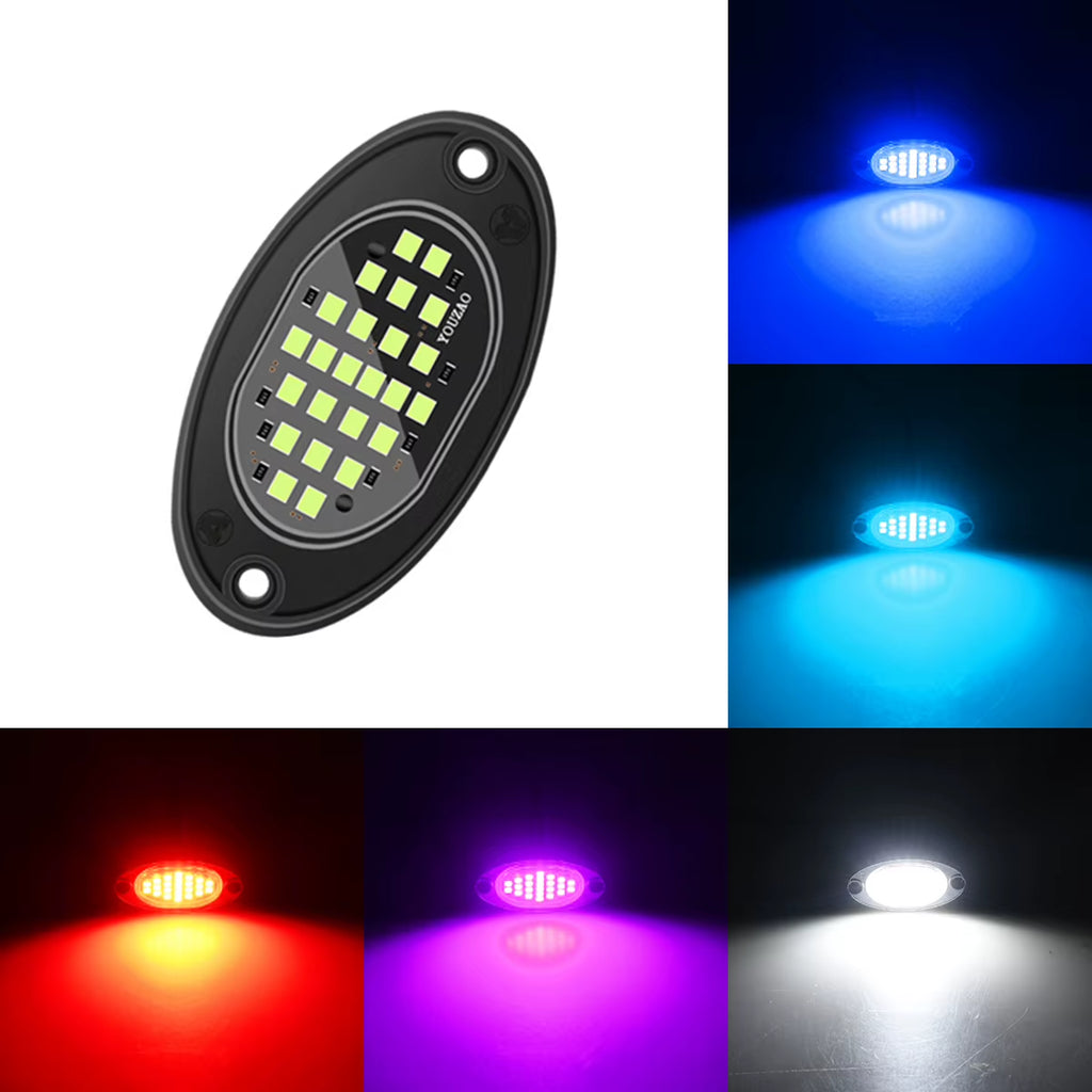 Truck LED Rock Lights 4-Pack, 12V Underbody Glow Lights, Blue – image 6