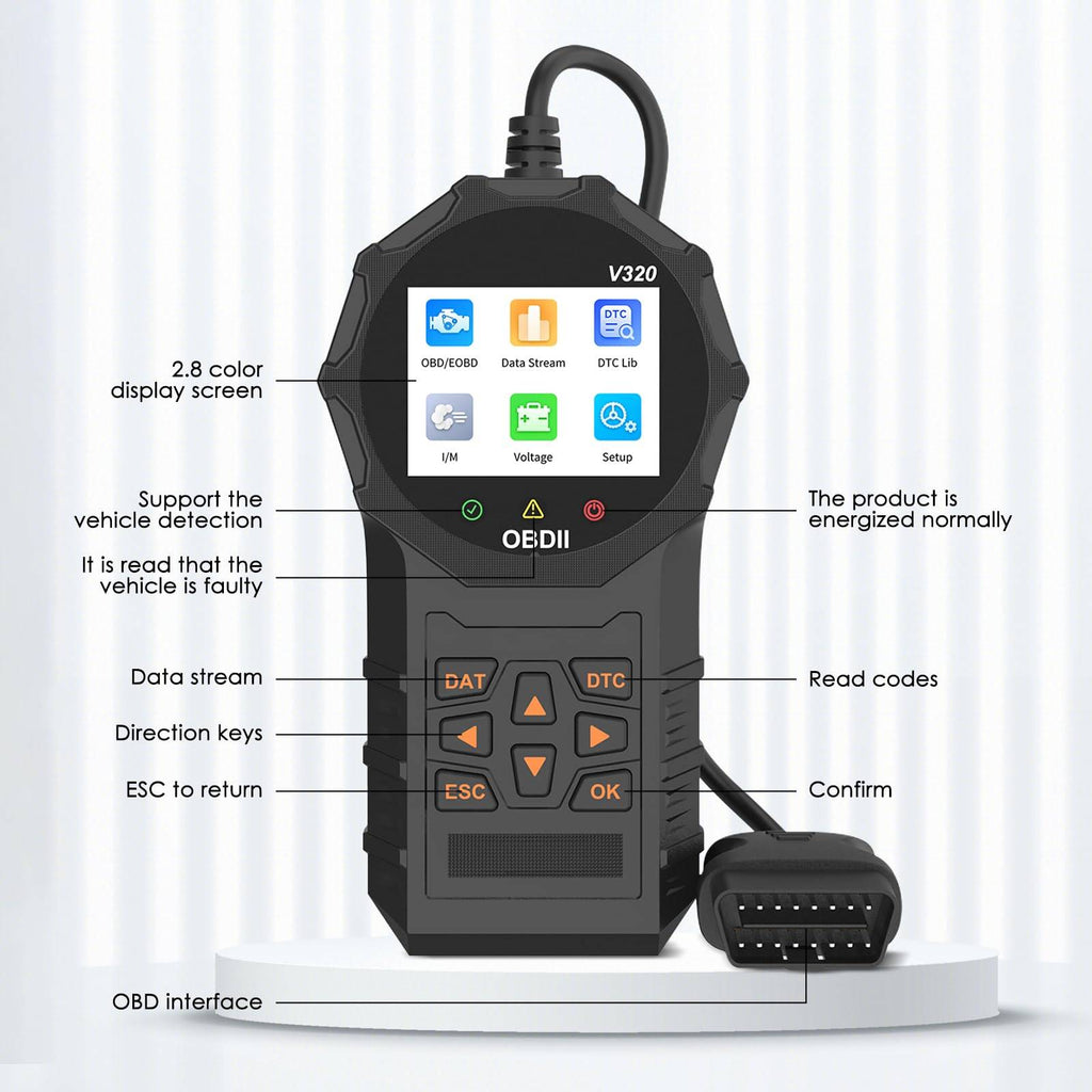 OBD2 Scanner Car Code Reader with Live Data & Battery Test