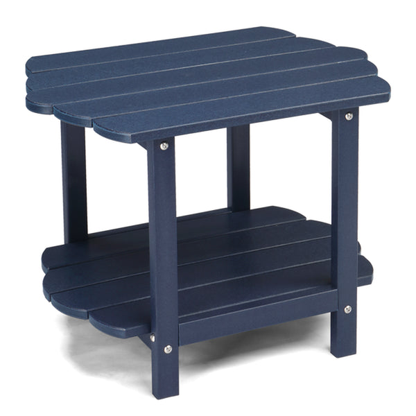 2-Tier HDPE Outdoor Side Table, Weather Resistant Patio End Table – image 1