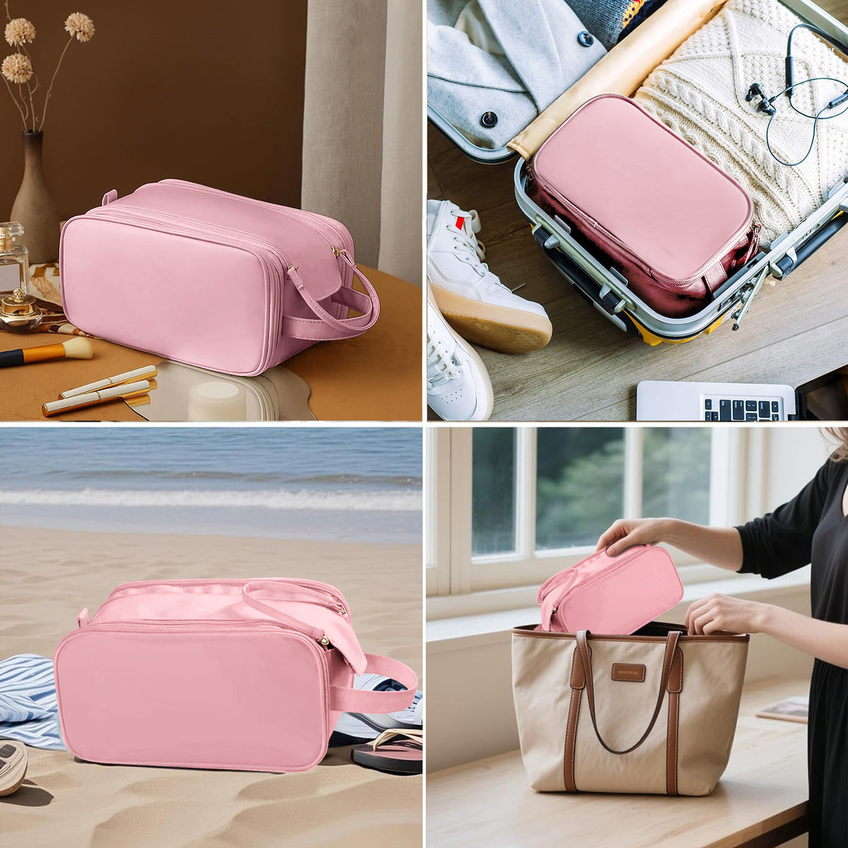 Hanging Toiletry Bag, Large Travel Organizer with Double Zipper – image 9