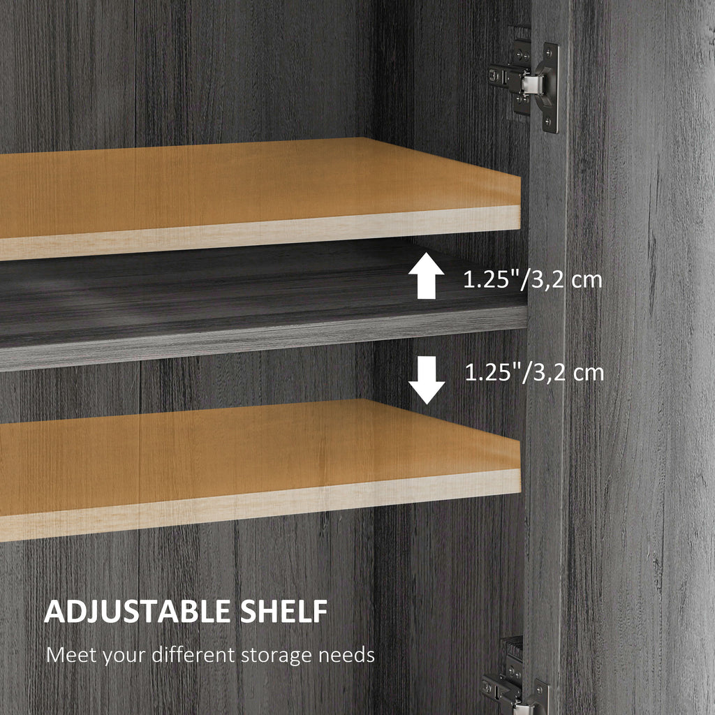 Sideboard Storage Cabinet, Farmhouse Style with Drawer and Doors, Gray – image 5