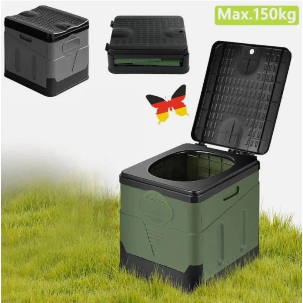 Portable Folding Camping Toilet with 20 L Tank, 330 lb Capacity – image 3