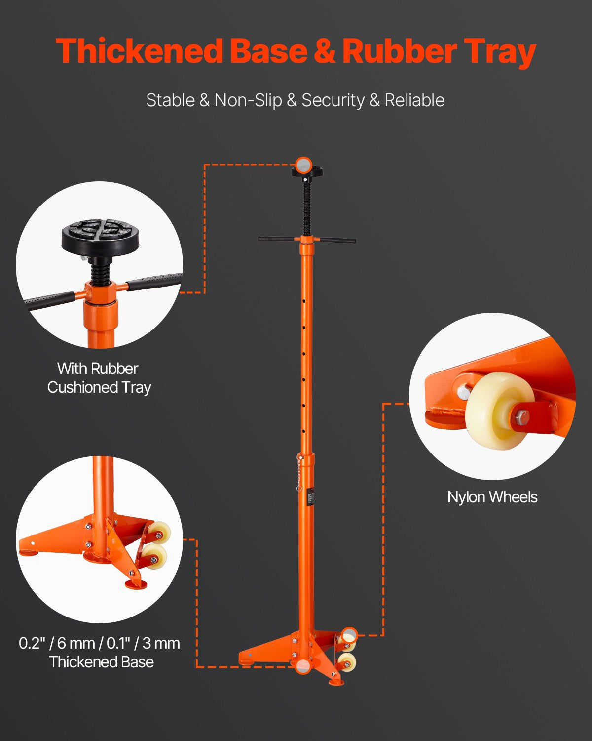 Underhoist Support Stand 3/4 Ton 38-75 Inch with Wheels – image 4
