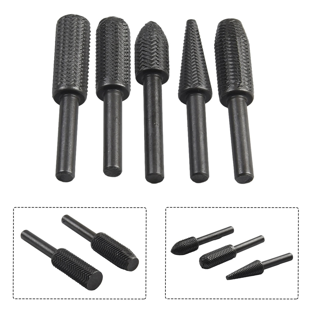Rotary Rasp File Set 5 Pcs – 6 mm Shank Burr Bits – image 4
