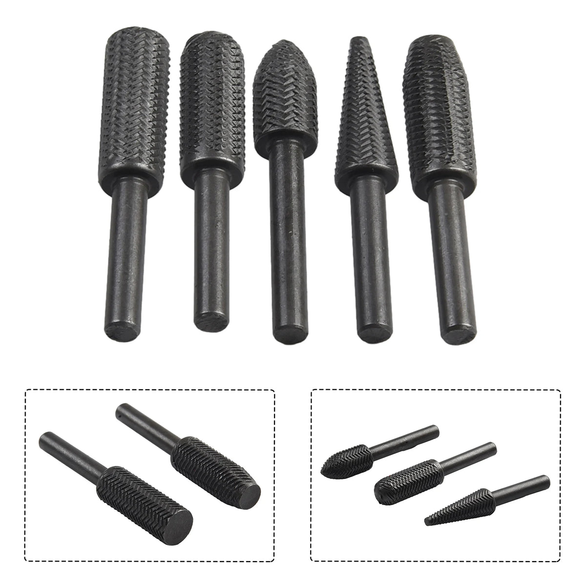 Rotary Rasp File Set 5 Pcs – 6 mm Shank Burr Bits – image 4