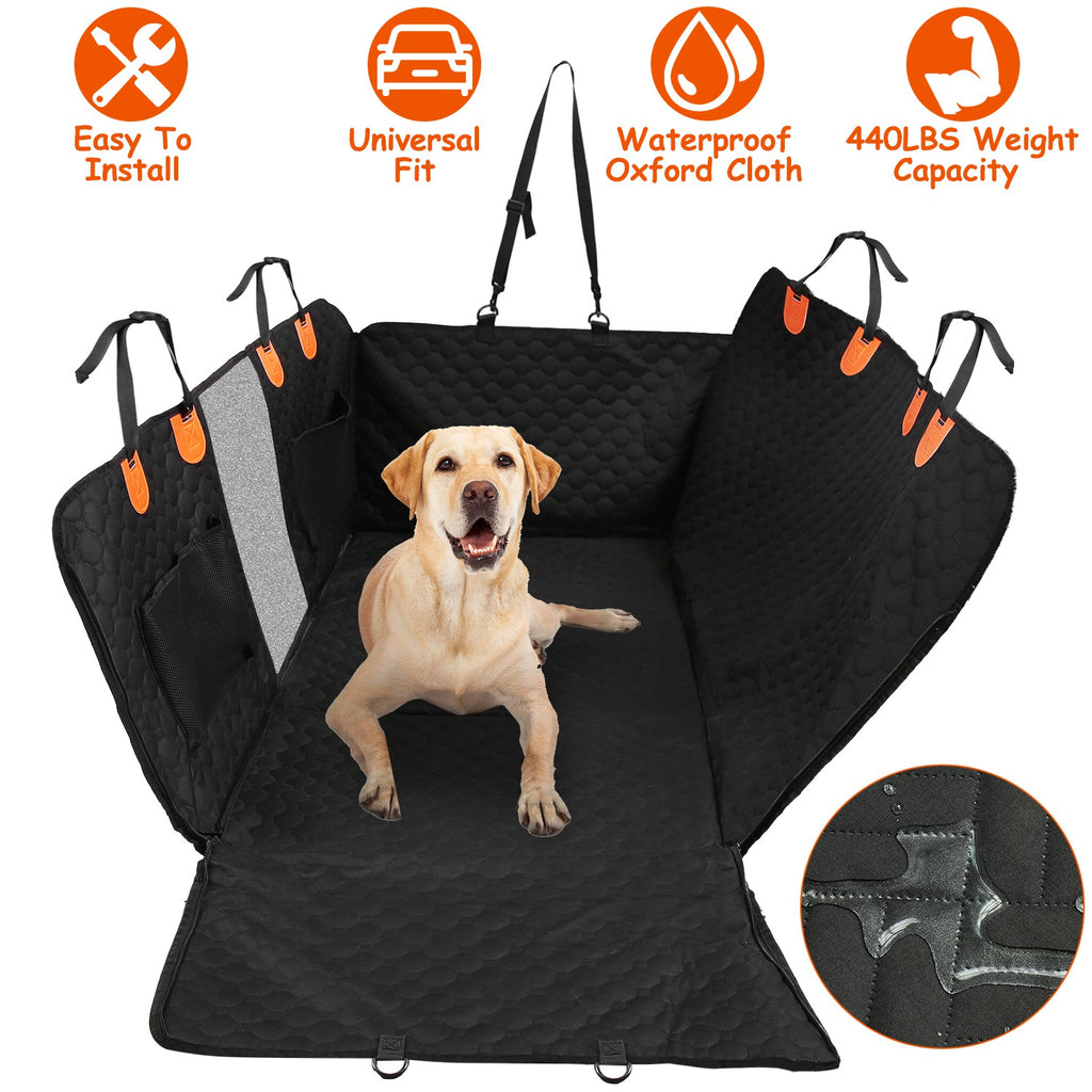 Dog Car Seat Cover for Back Seat, Waterproof Hard-Bottom Extender – image 2