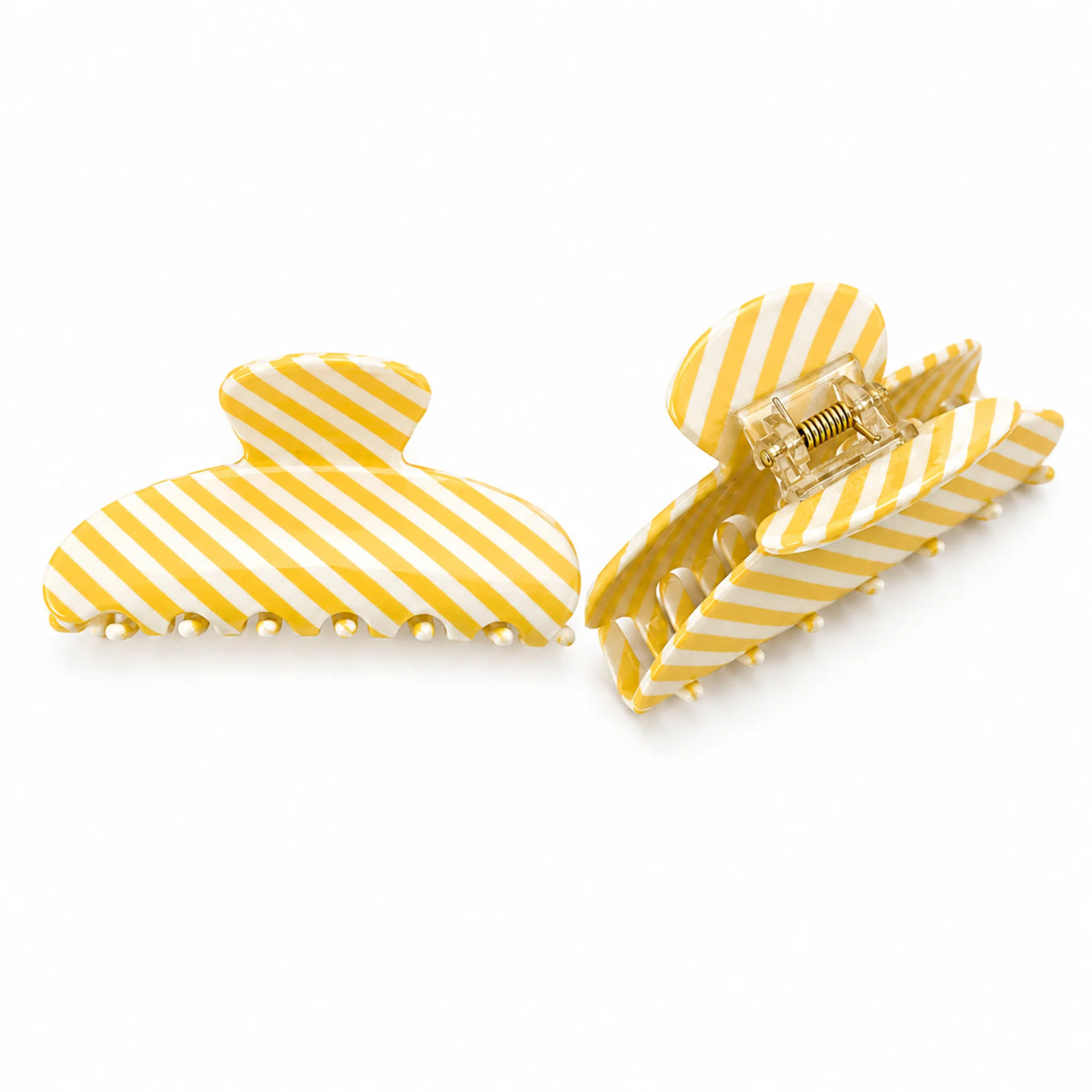 Hair Claw Clip – Striped Acetate, Medium Hold – image 9