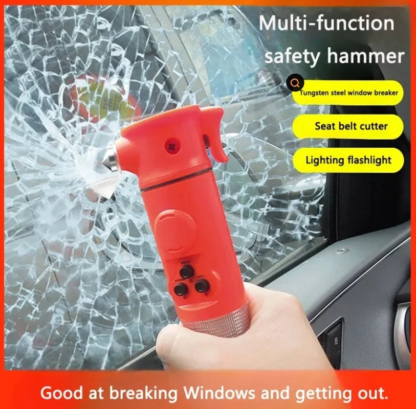 Car Safety Hammer with Seat Belt Cutter and LED Flashlight – image 3
