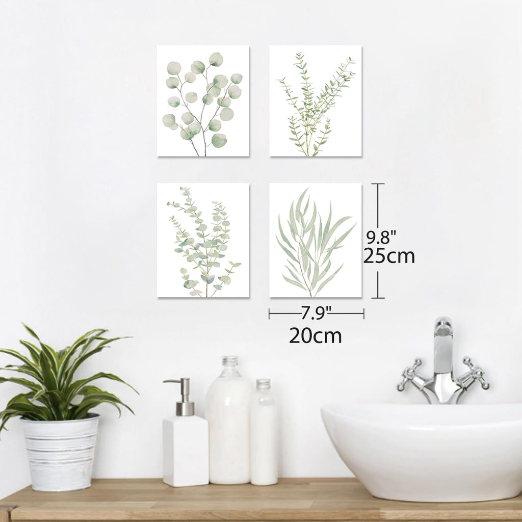 Botanical Framed Canvas Wall Art Set of 4, 8 X 10 Inch Prints