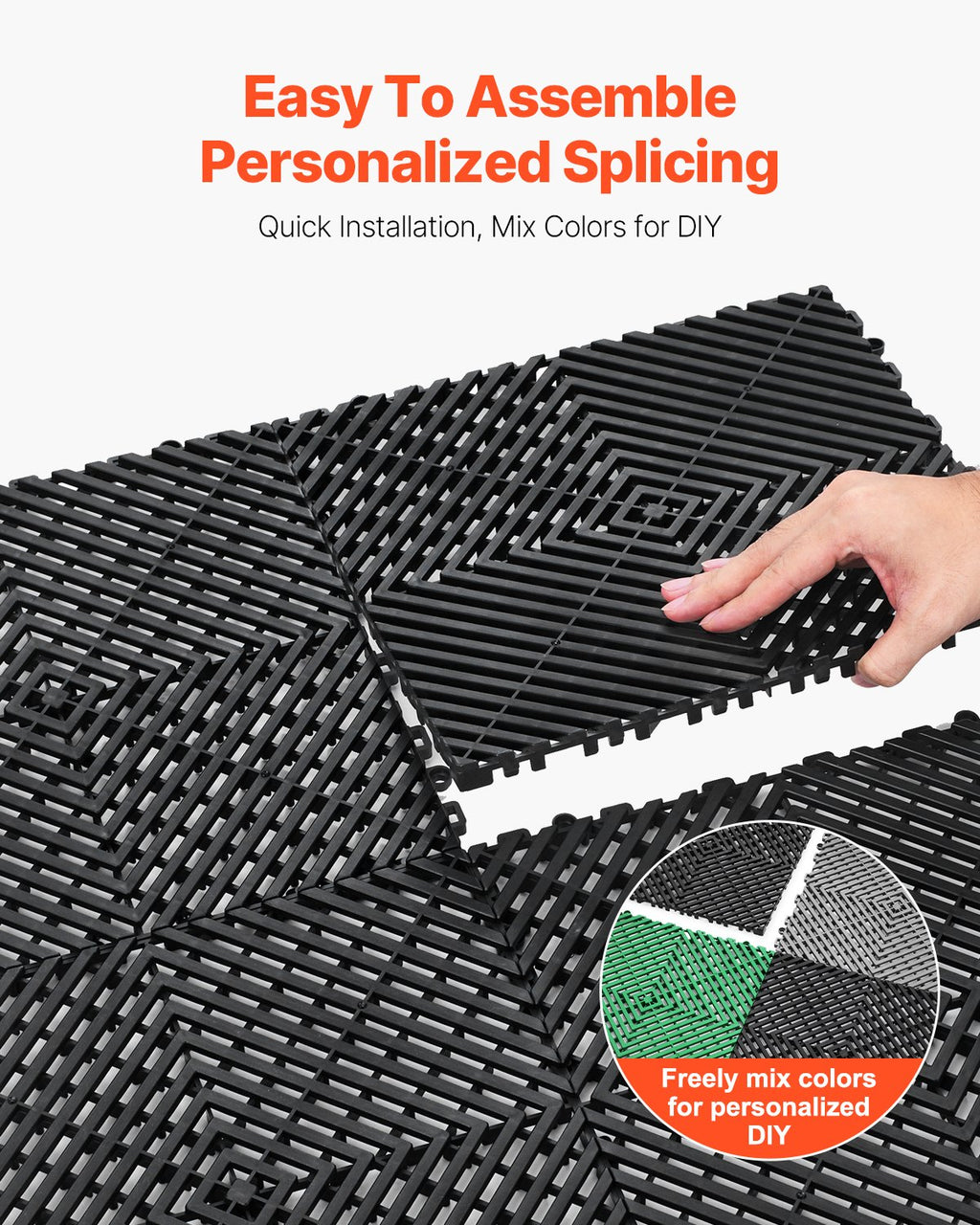 Interlocking Drainage Floor Tiles 12 x 12 In, 50 Pack for Garage – image 5