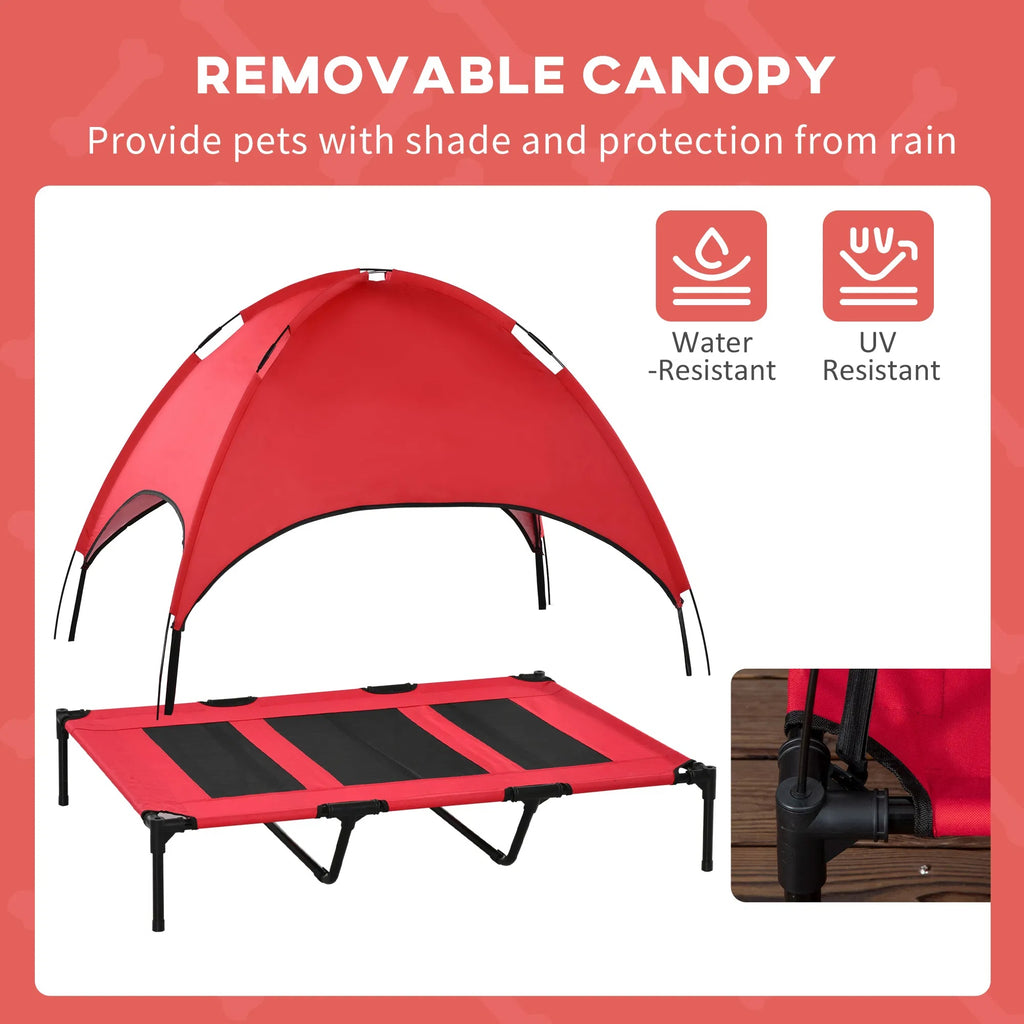 Elevated Dog Bed with Canopy, 48 x 36 in Raised Outdoor Dog Cot – image 2