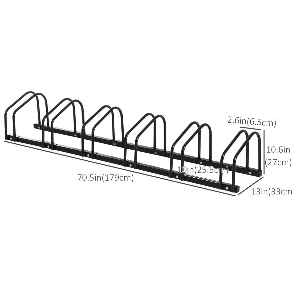 Bike Floor Parking Rack for 6 Bikes, Steel Garage Storage Stand – image 3