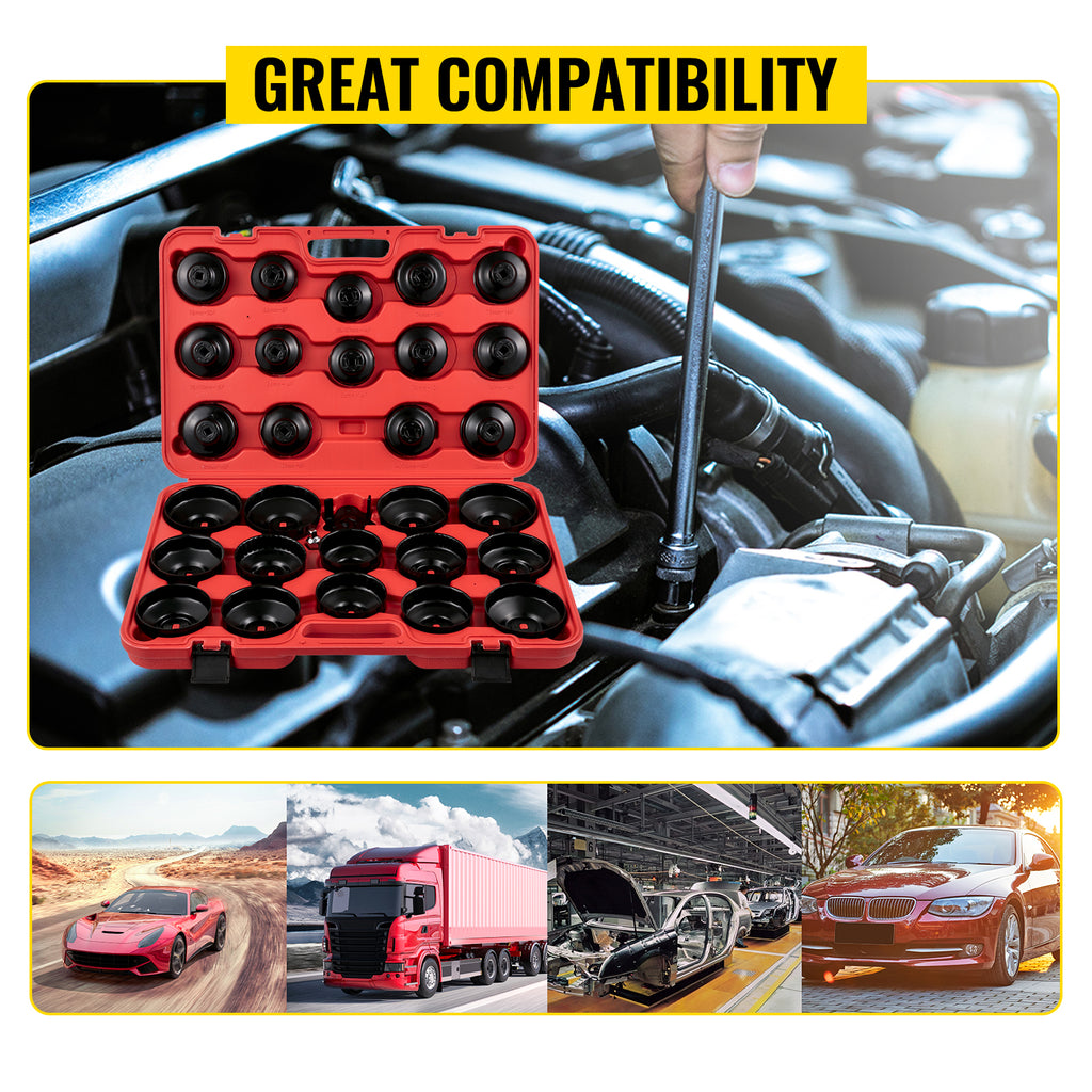 Oil Filter Socket Set 30 Pc Low Profile 3/8 Drive with Case – image 4
