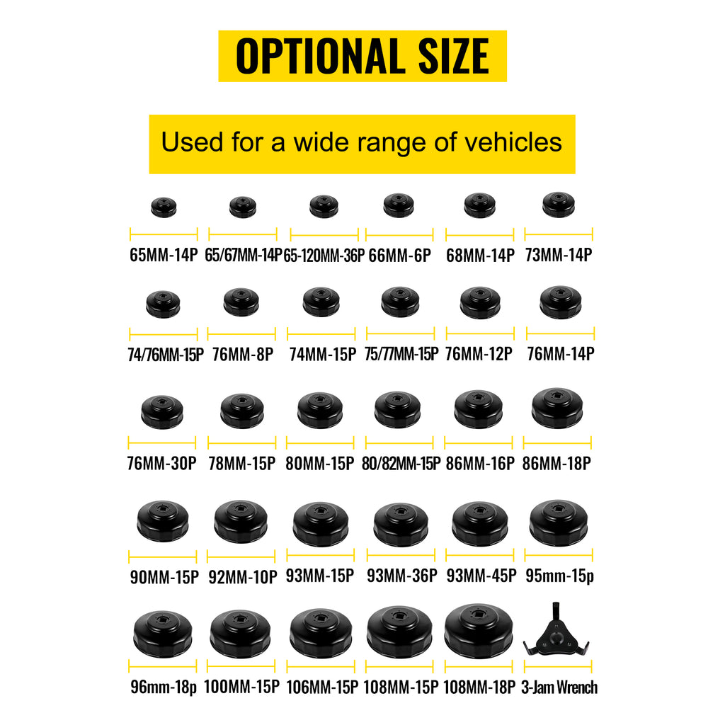 Oil Filter Socket Set 30 Pc Low Profile 3/8 Drive with Case – image 5
