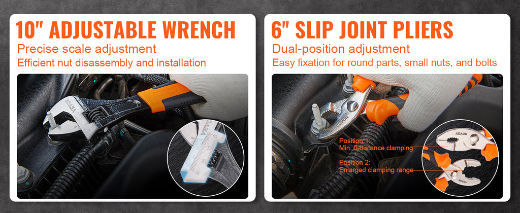 Pliers Set 8 Pc High Carbon Steel with Adjustable Wrench – image 4